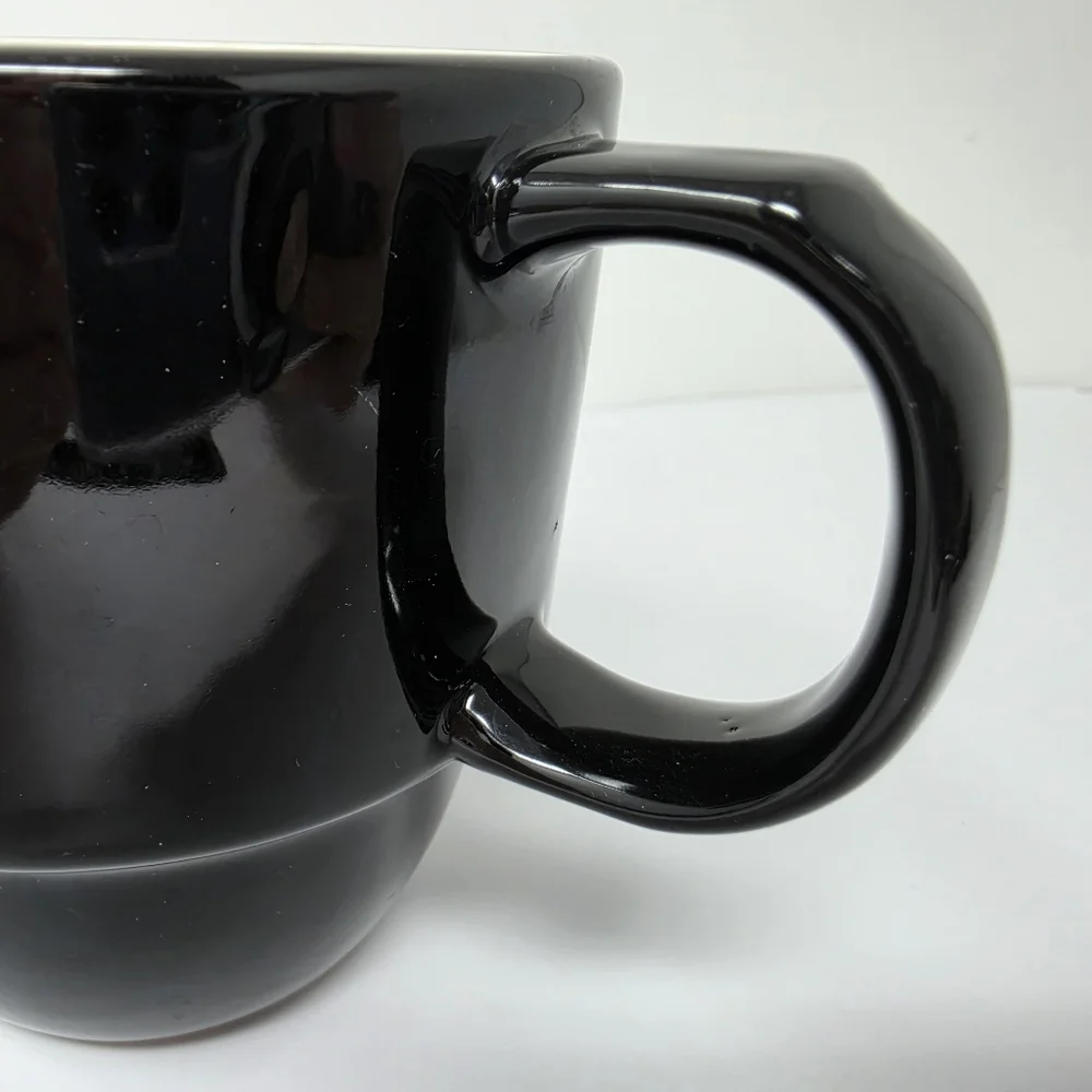 Coffee Cup Mug Stack Stackable Black Set of 2